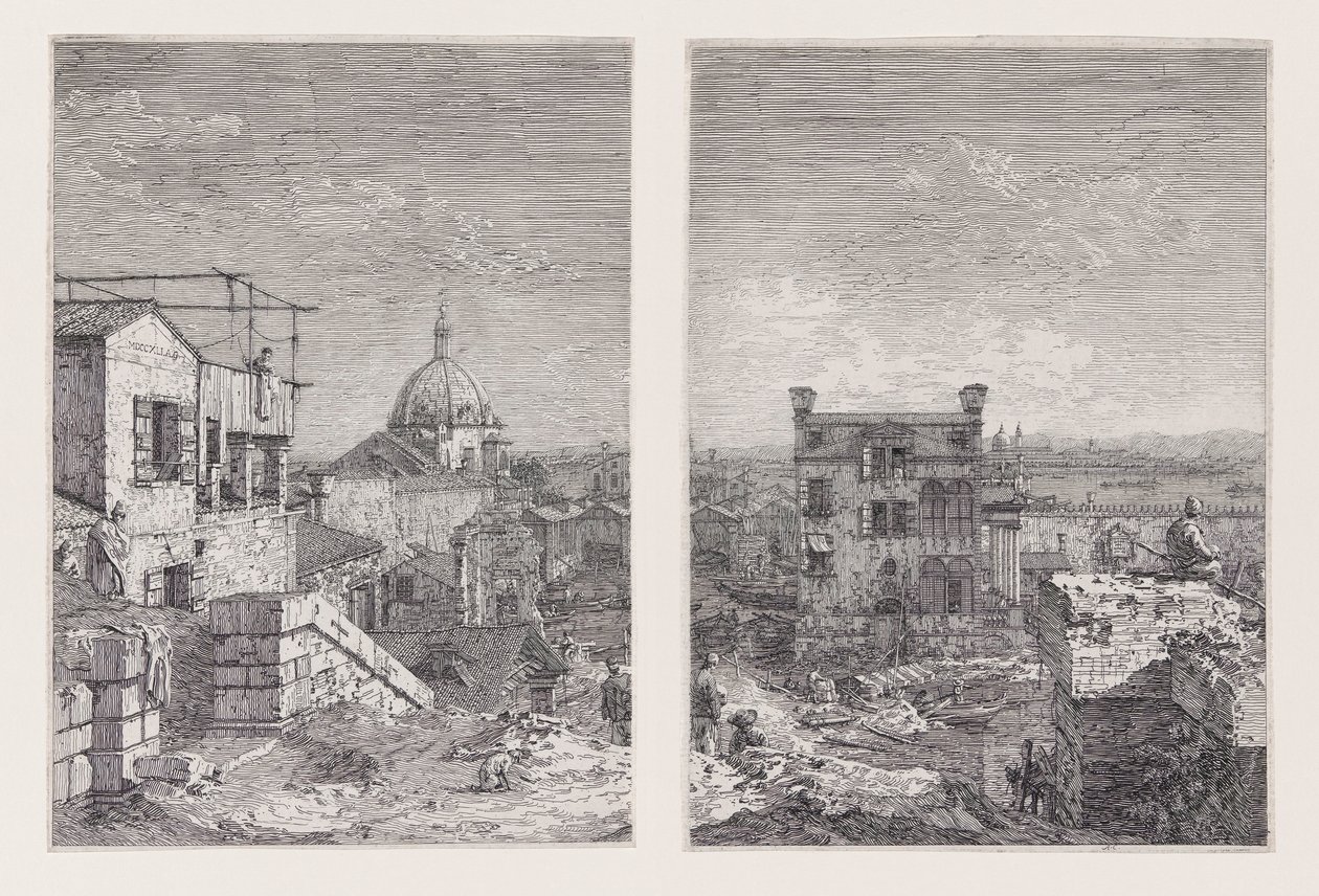 La casa del peristilo, de la serie Vedute (Vistas) de Canaletto (Giovanni Antonio Canal)