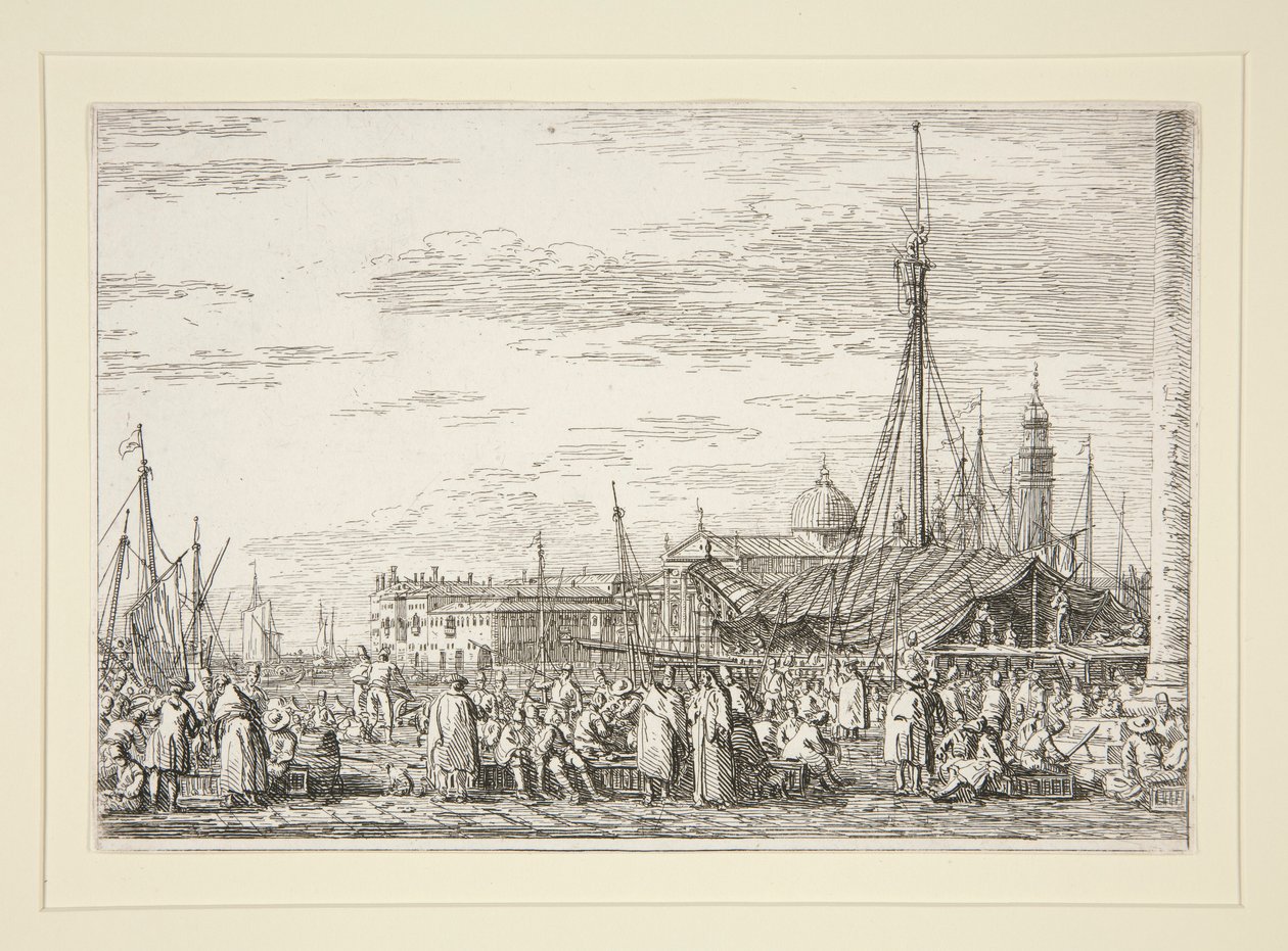 El Mercado del Molo, de la serie Vedute (Vistas) de Canaletto (Giovanni Antonio Canal)