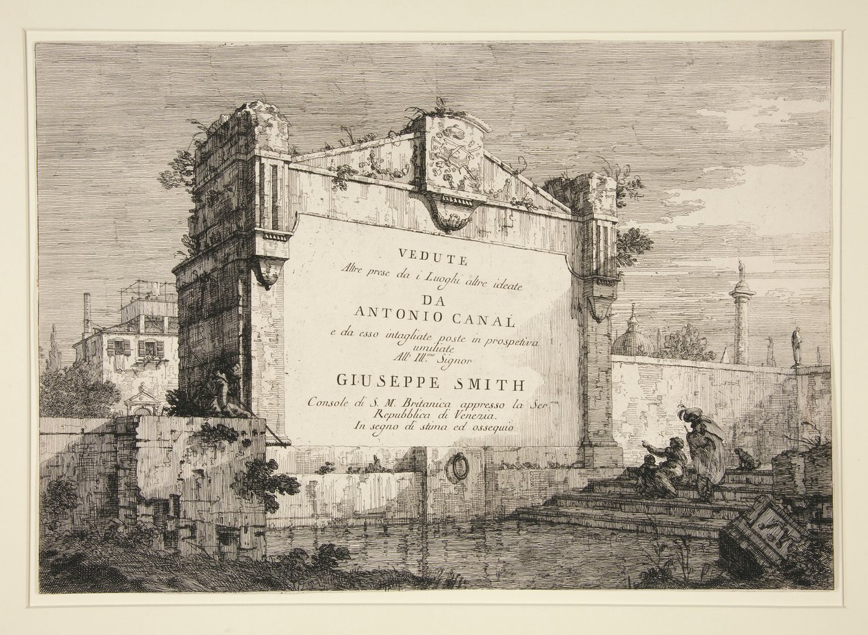 Placa de título, de la serie Vedute (Vistas) de Canaletto (Giovanni Antonio Canal)