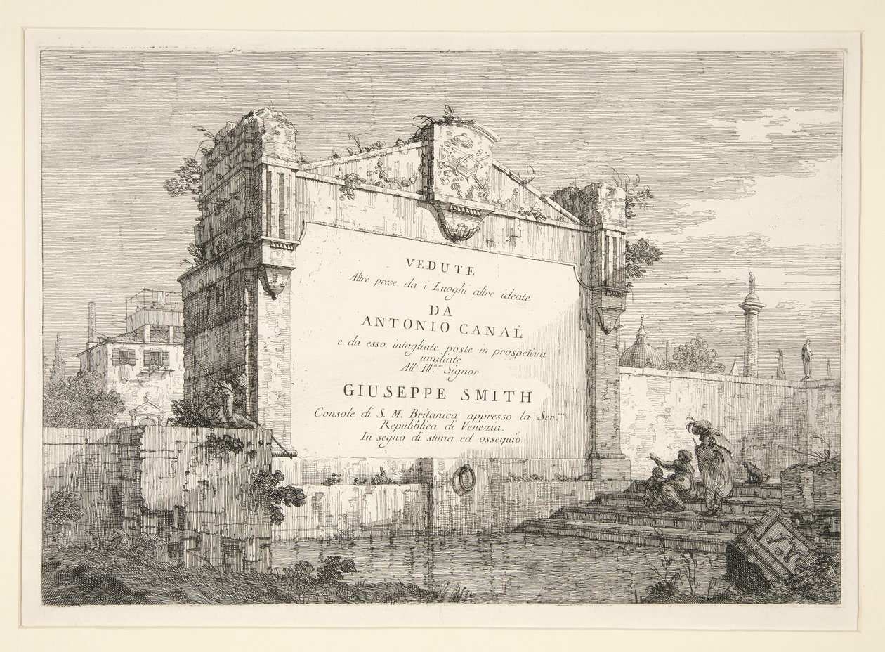 Placa de título, de la serie Vedute (Vistas) de Canaletto (Giovanni Antonio Canal)