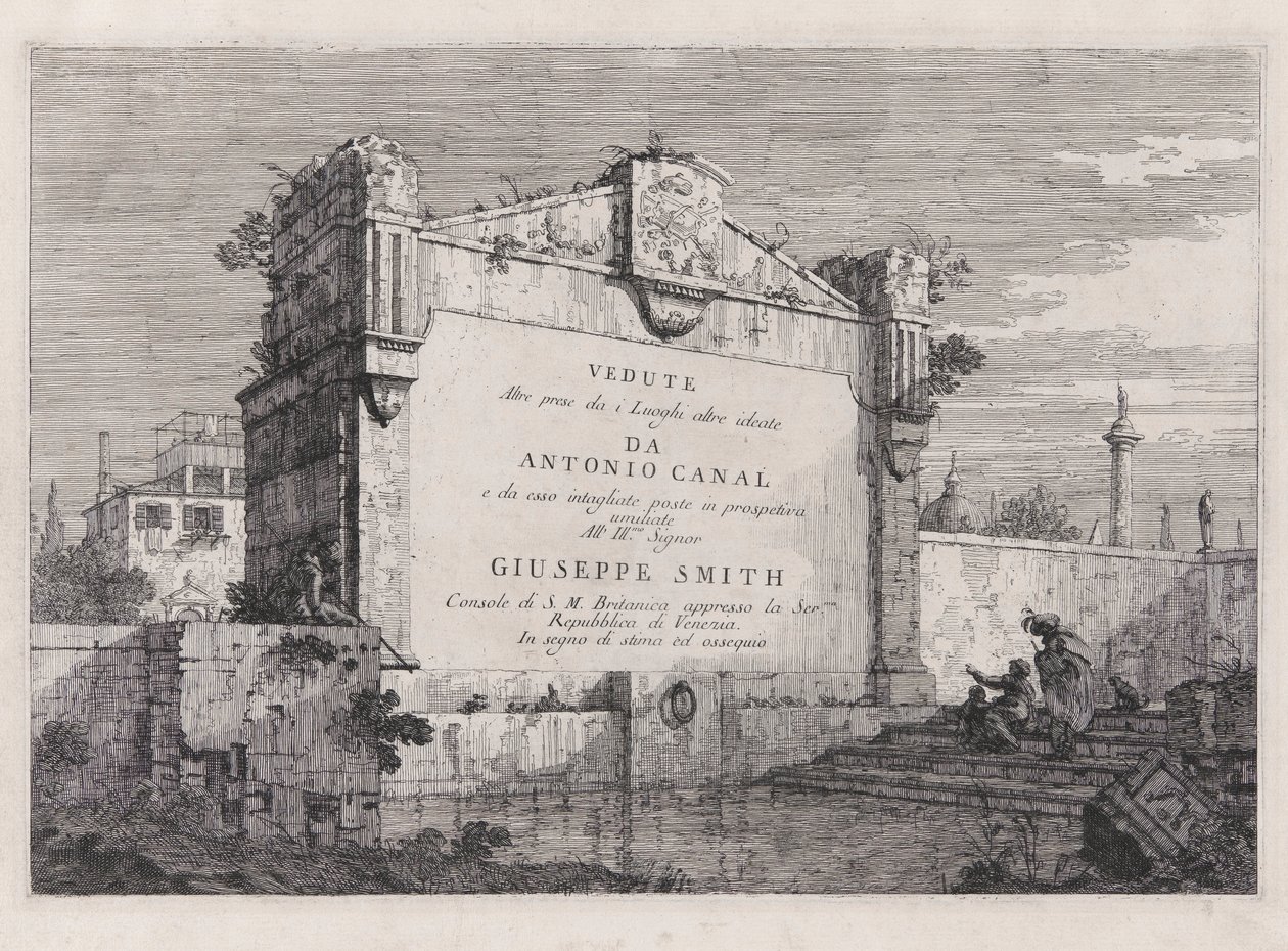 Placa de título, de la serie Vedute (Vistas) de Canaletto (Giovanni Antonio Canal)