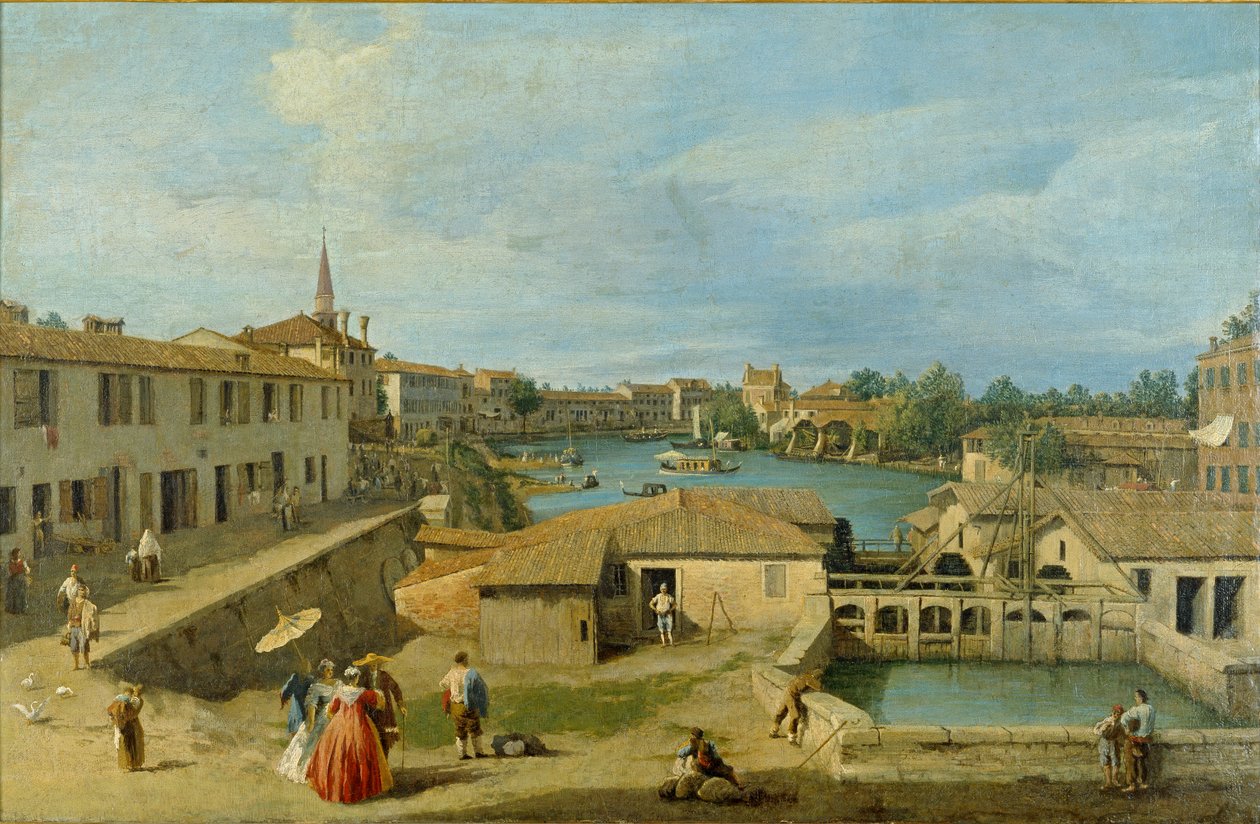 Vista de Dolo en el canal de Brenta de Canaletto