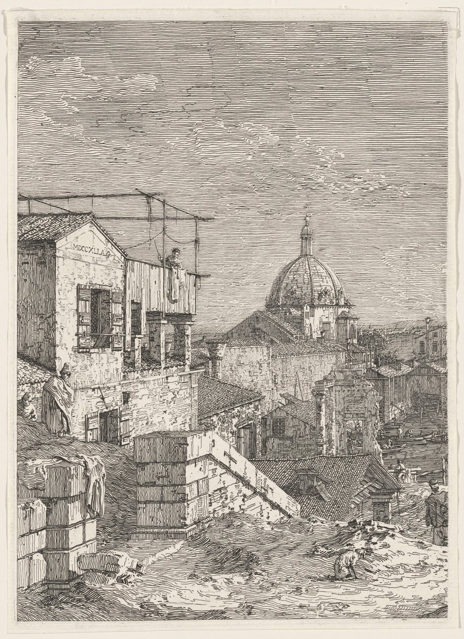 Vista imaginaria de Venecia (parte izquierda) de Canaletto