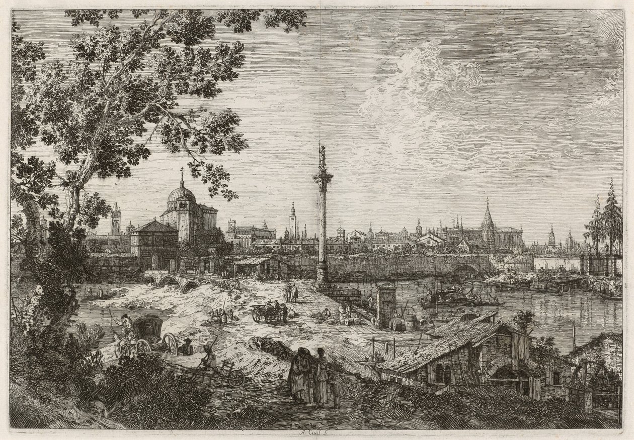 Vista imaginaria de Padua, c. 1735-1746 de Canaletto