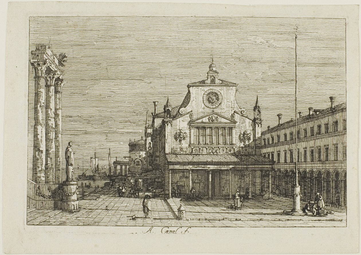 Vista imaginaria de S. Giacomo di Rialto, de Vedute de Canaletto