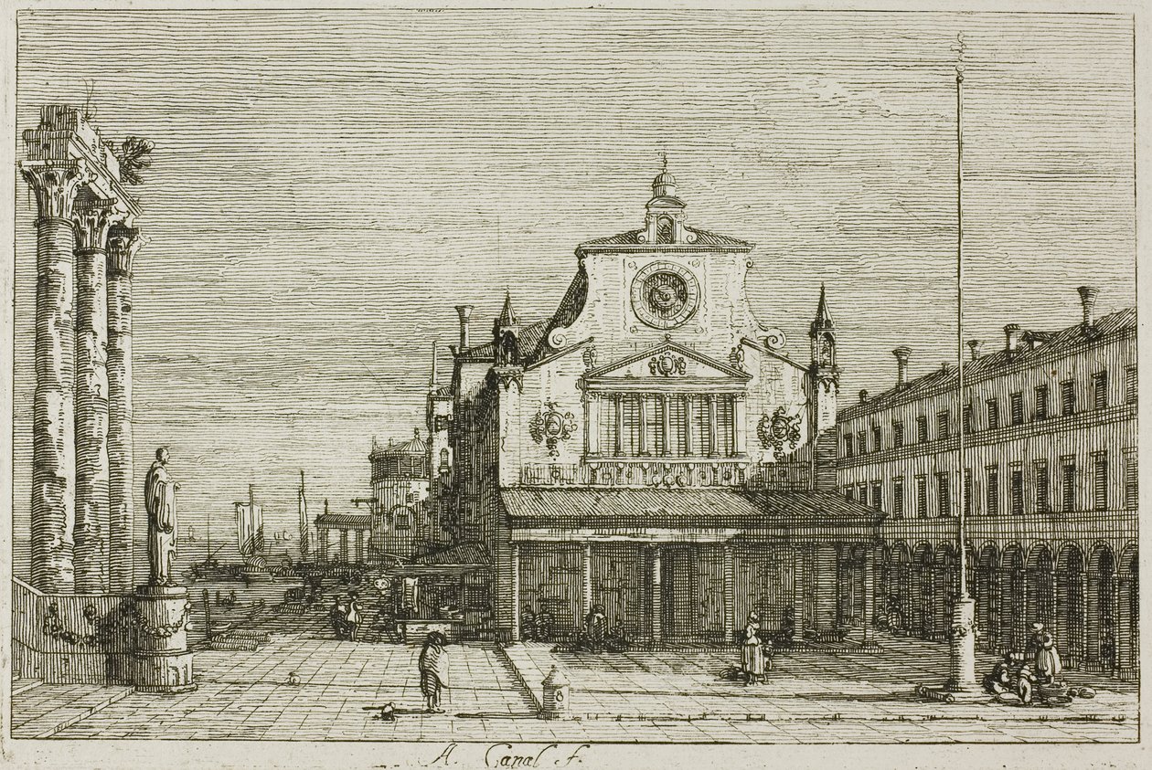 Vista imaginaria de S. Giacomo di Rialto, de Vedute de Canaletto