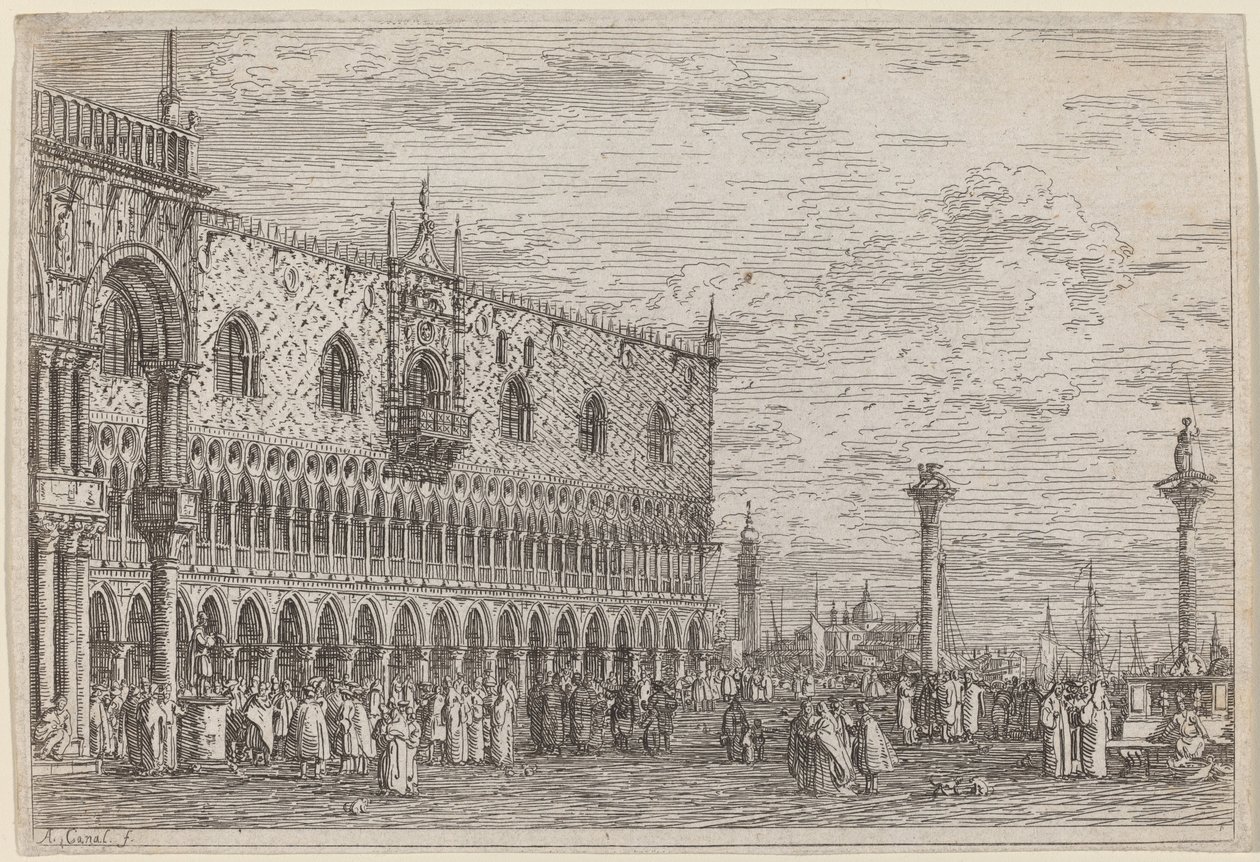 La Piera del Bando. V., c. 1735-1746 de Canaletto