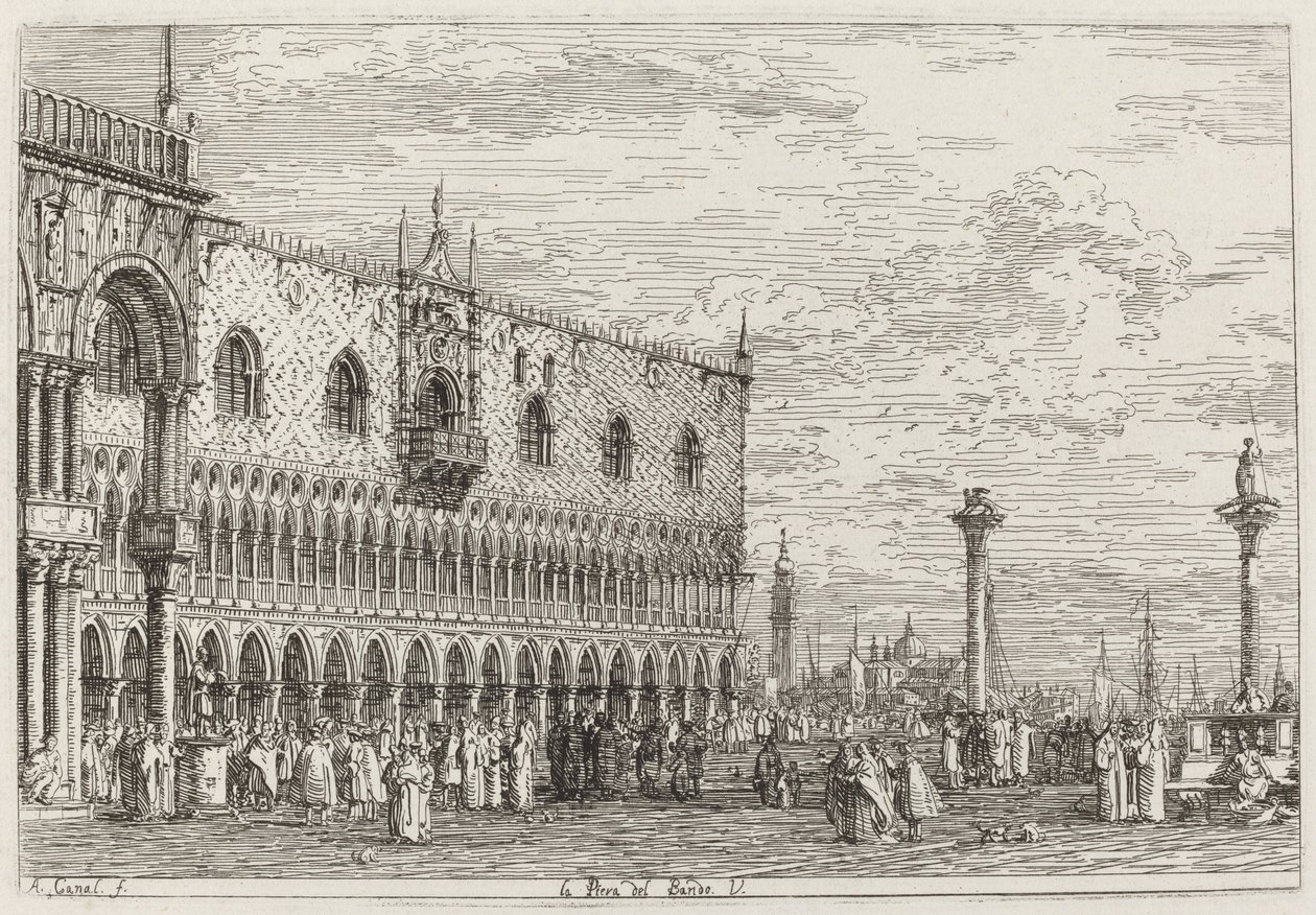La Piera del Bando. V. [abajo a la derecha] de Canaletto