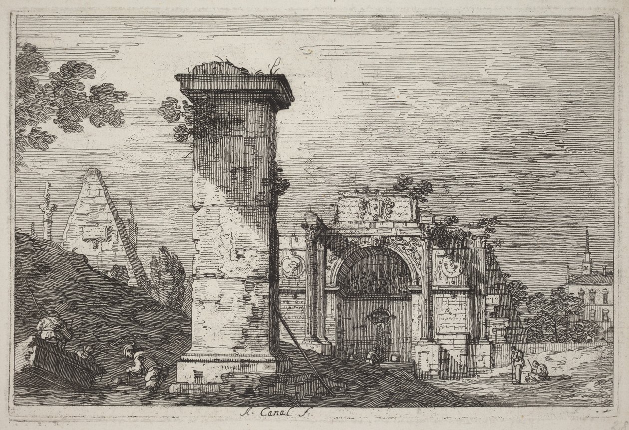 Paisaje con monumentos en ruinas de Canaletto