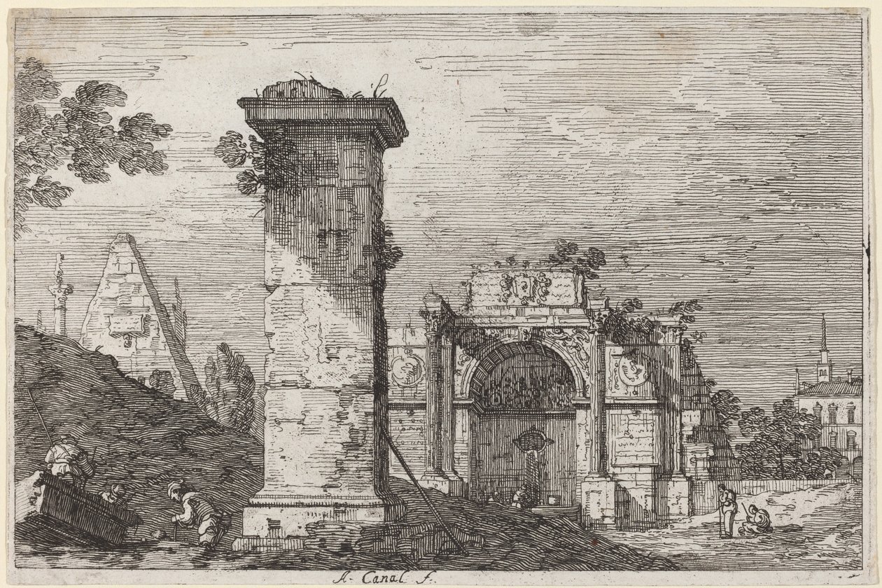 Paisaje con monumentos en ruinas de Canaletto
