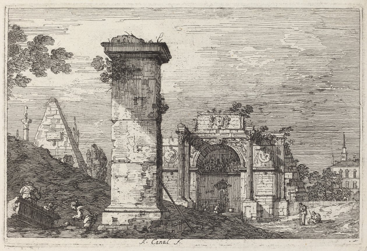 Paisaje con monumentos en ruinas de Canaletto