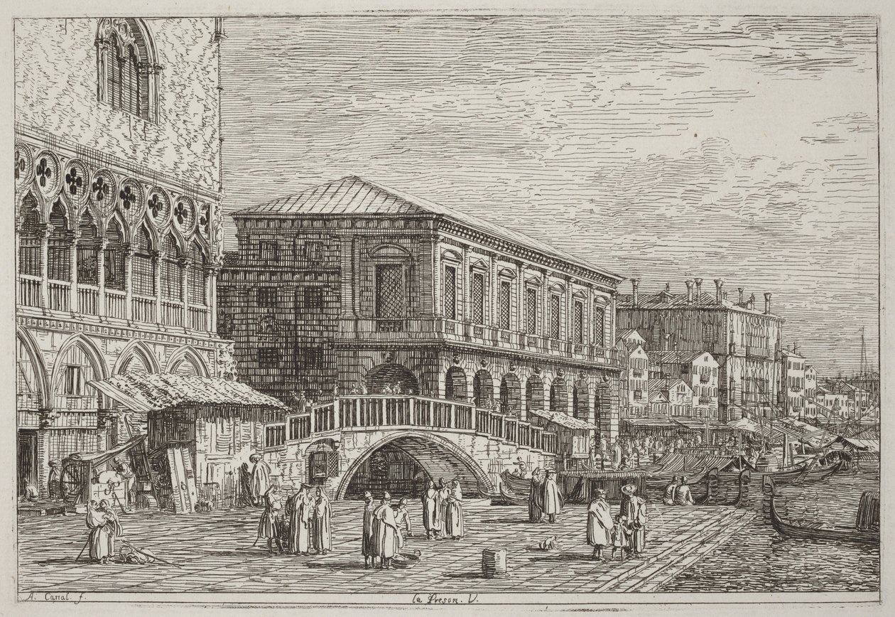 La prisión. V. [abajo a la izquierda] de Canaletto