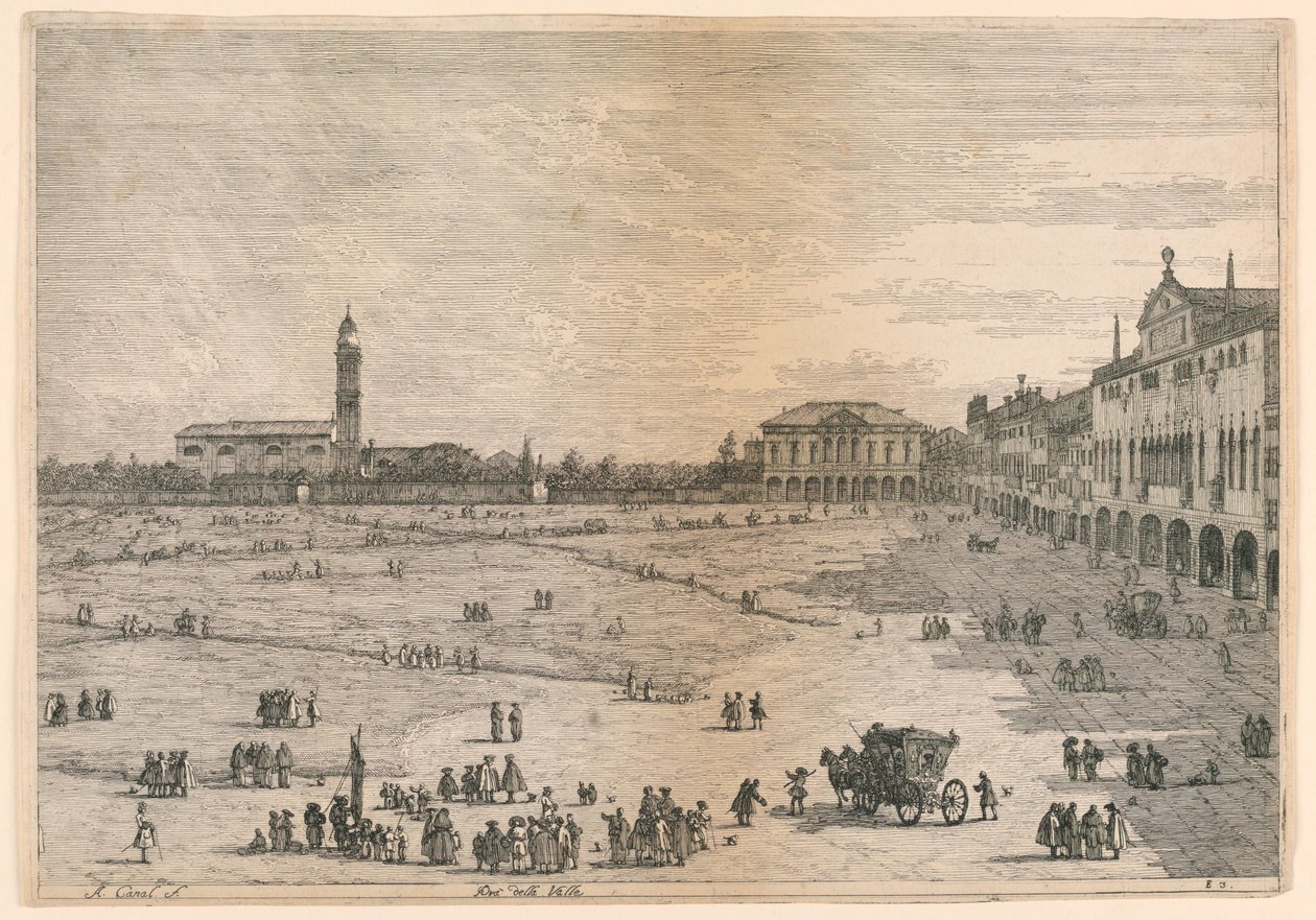 Prà della Valle (Prato della Valle, Padua), de Vedute altre prese da i luoghi altre ideate de Canaletto
