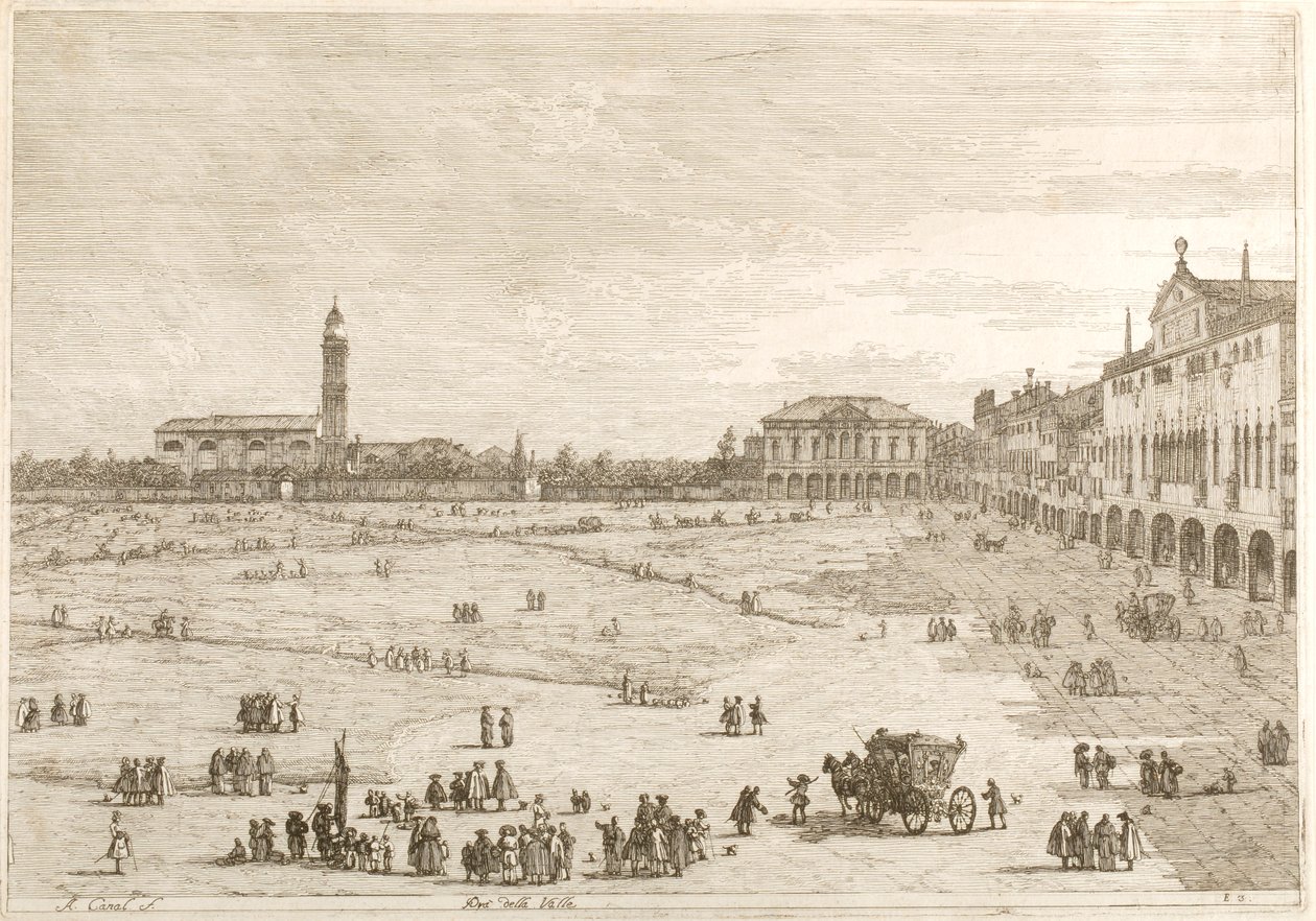 Prà della Valle, de la serie «Vedute» de Canaletto