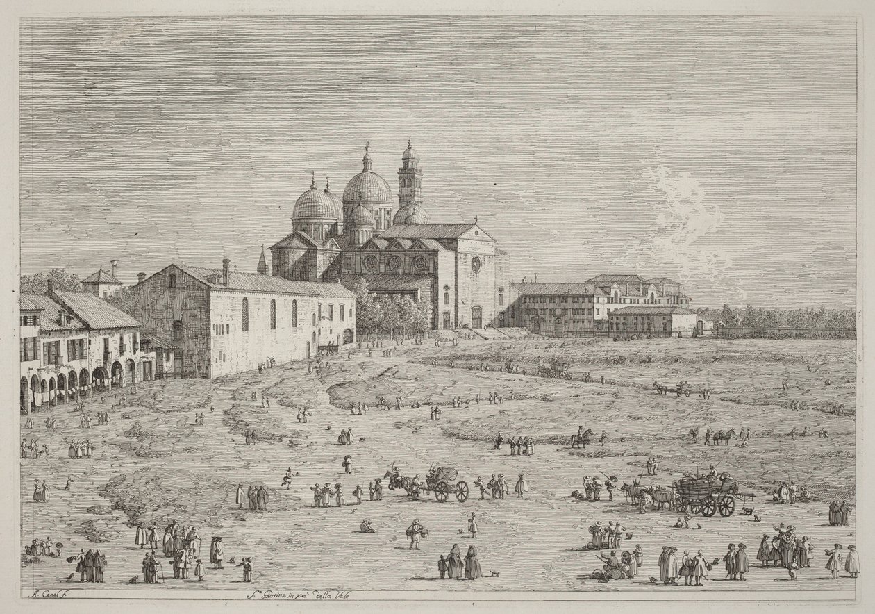 Santa Justina en Prà della Valle de Canaletto