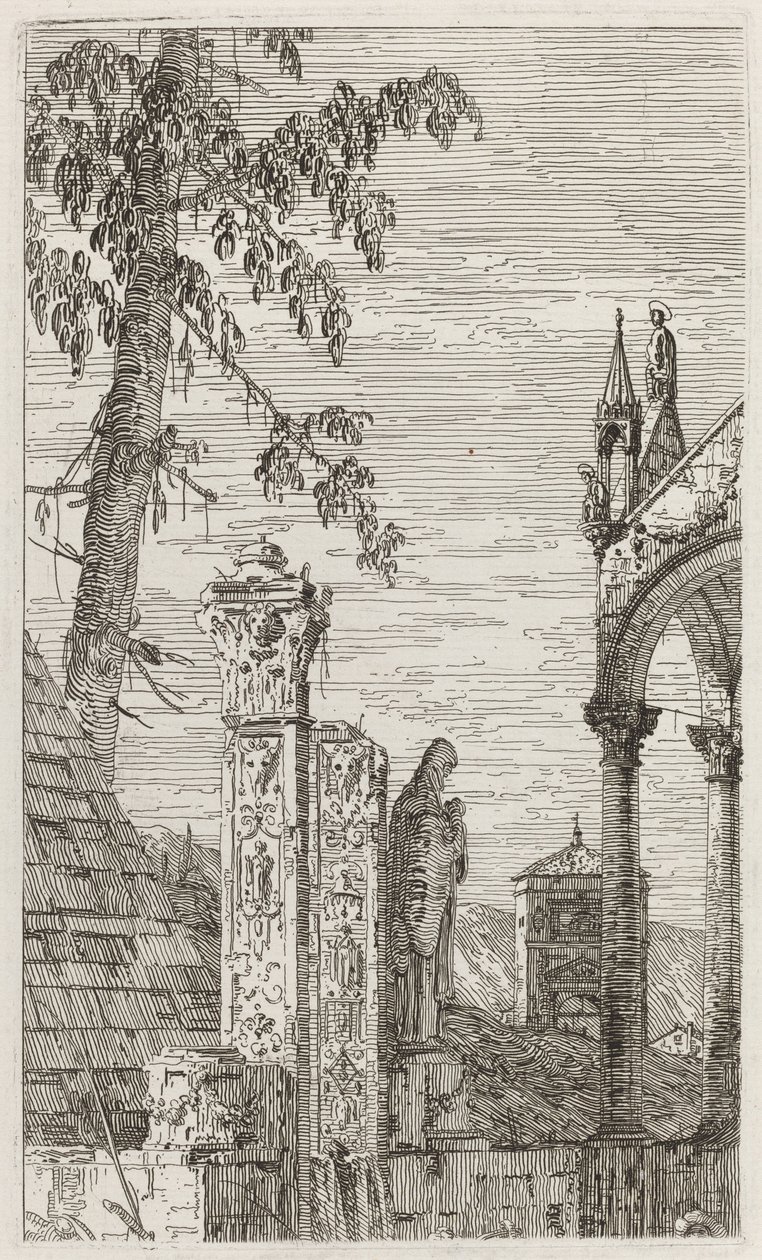 La tumba del obispo [centro], c. 1735-1746 de Canaletto