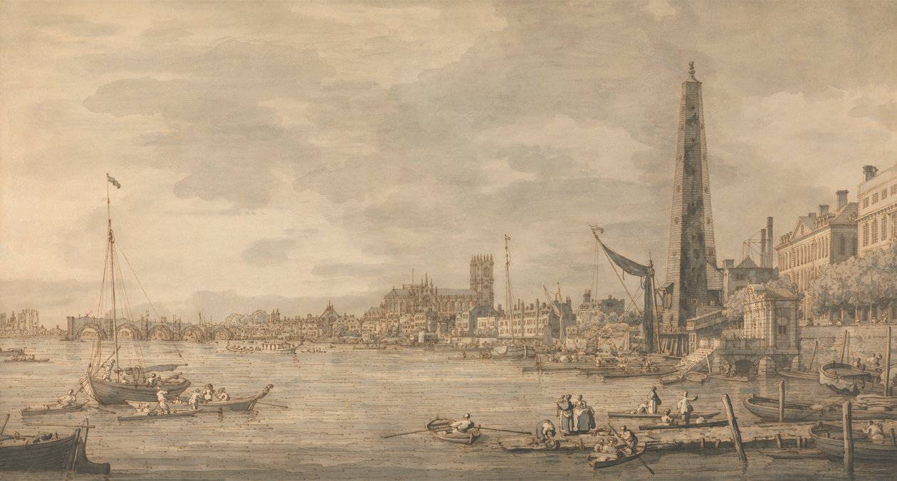 La ciudad de Westminster desde cerca de la Puerta del Agua de York de Canaletto