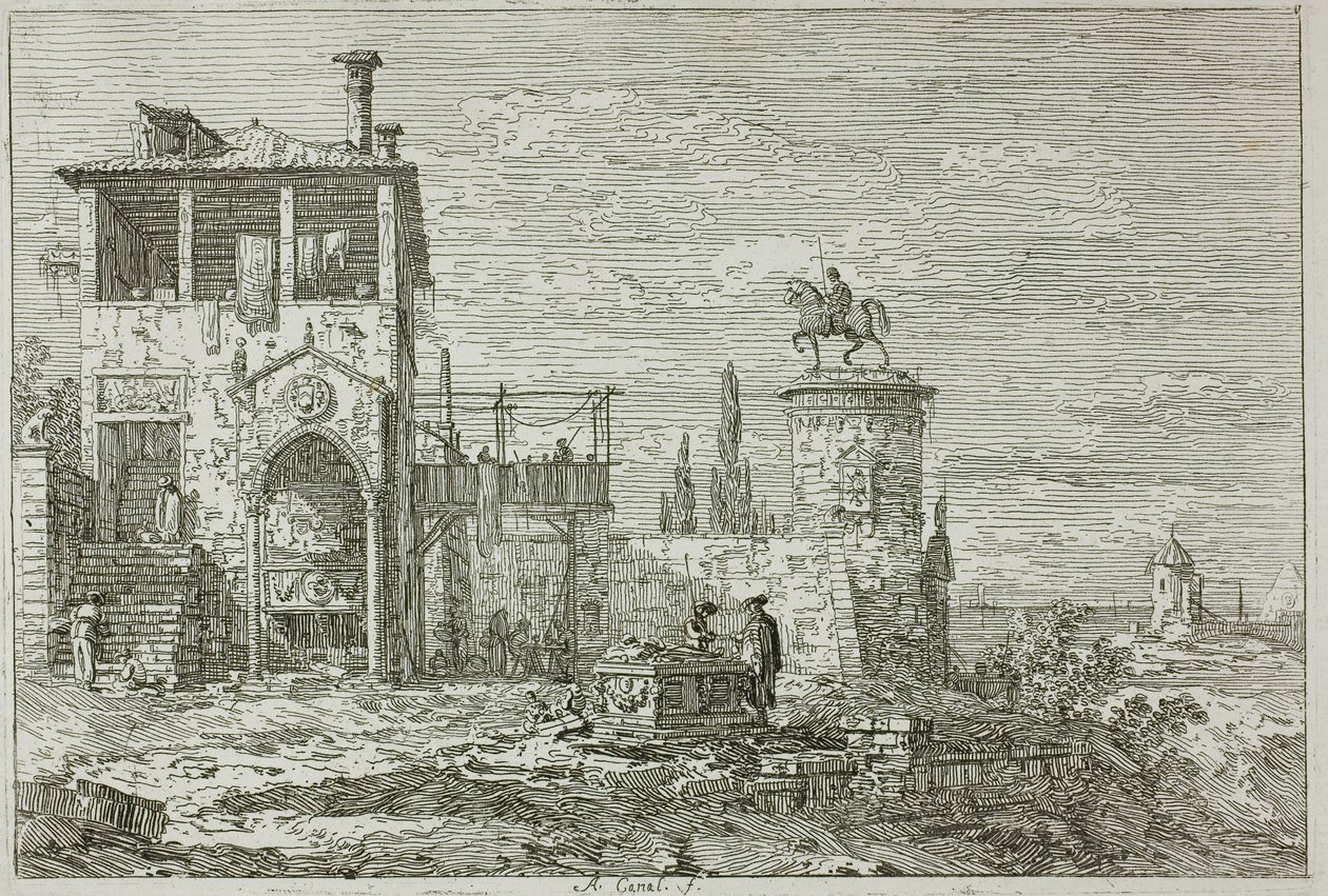 El monumento ecuestre, de Vedute de Canaletto
