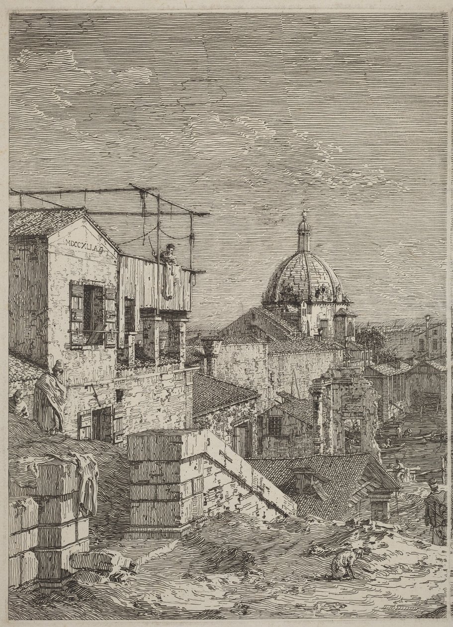 La casa con la inscripción [izquierda] de Canaletto