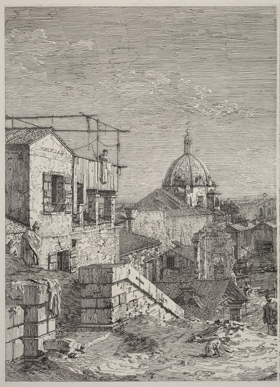 La casa con la inscripción [a la izquierda] de Canaletto