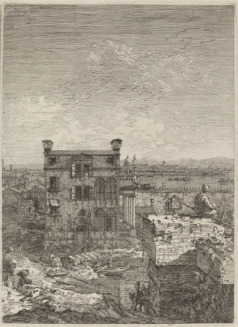 La casa con el peristilo, 1741 de Canaletto
