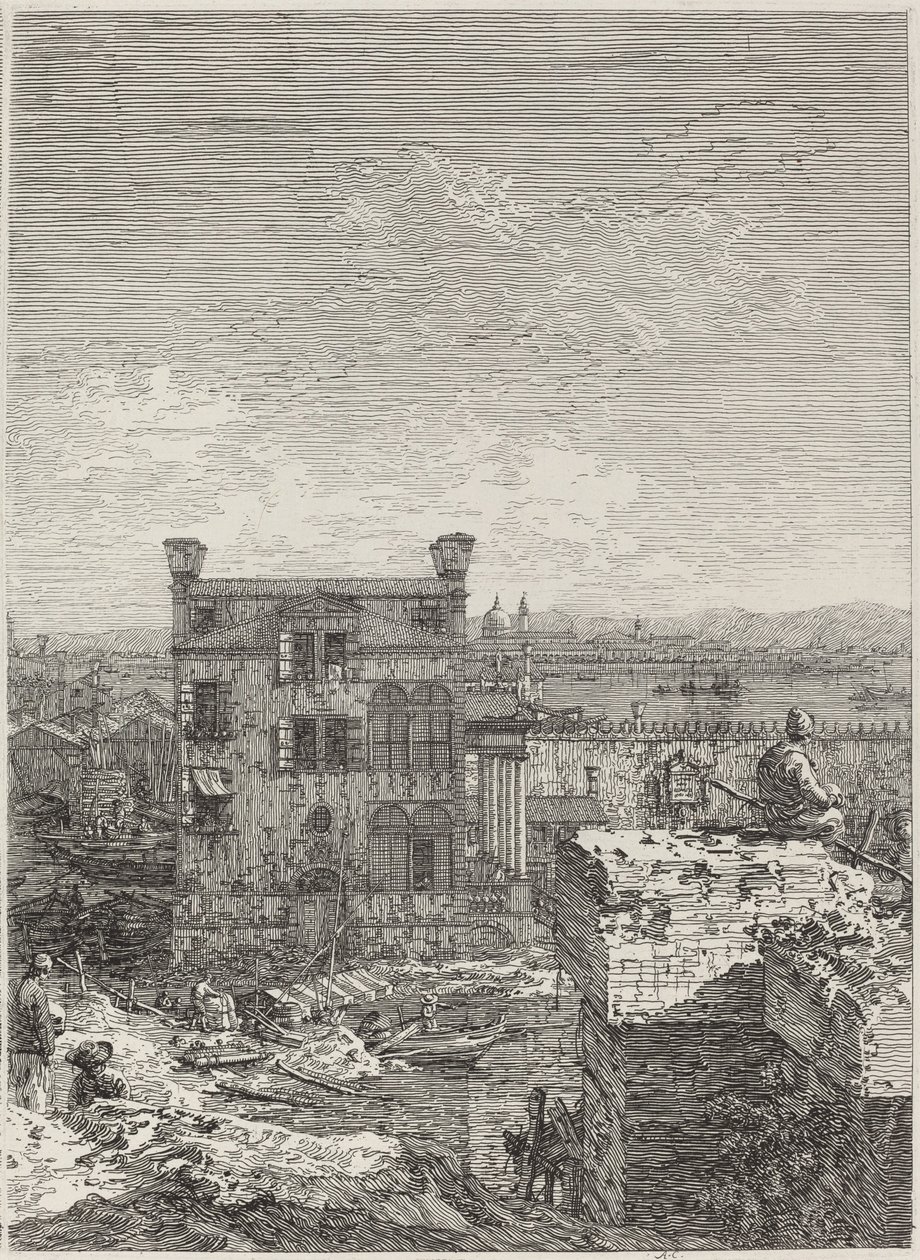 La casa con el peristilo (derecha) de Canaletto
