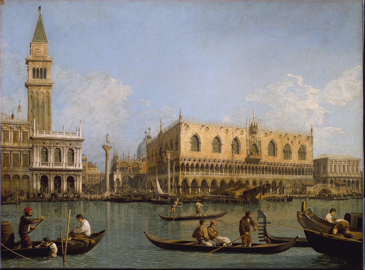 La Mole, vista desde la cuenca de San Marcos en Venecia de Canaletto