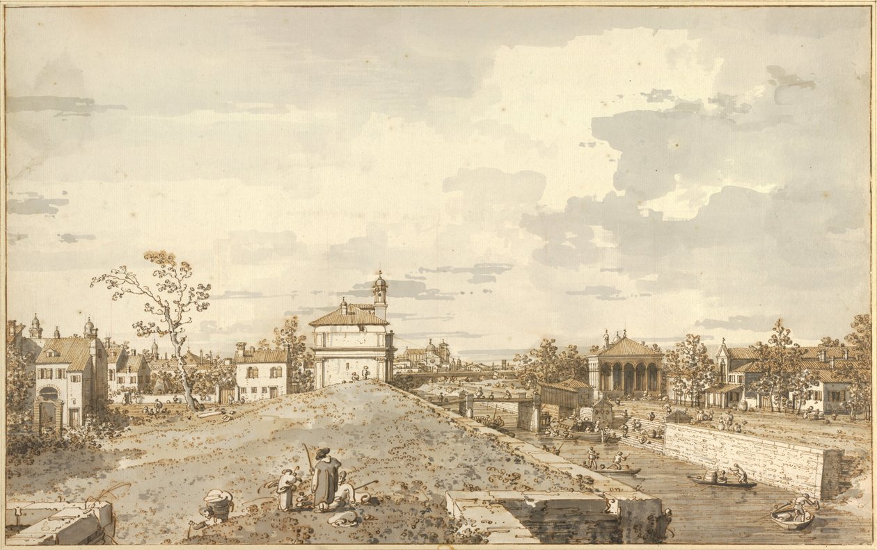 El Porta Portello con el Canal de Brenta en Padua, 1740-1743 de Canaletto