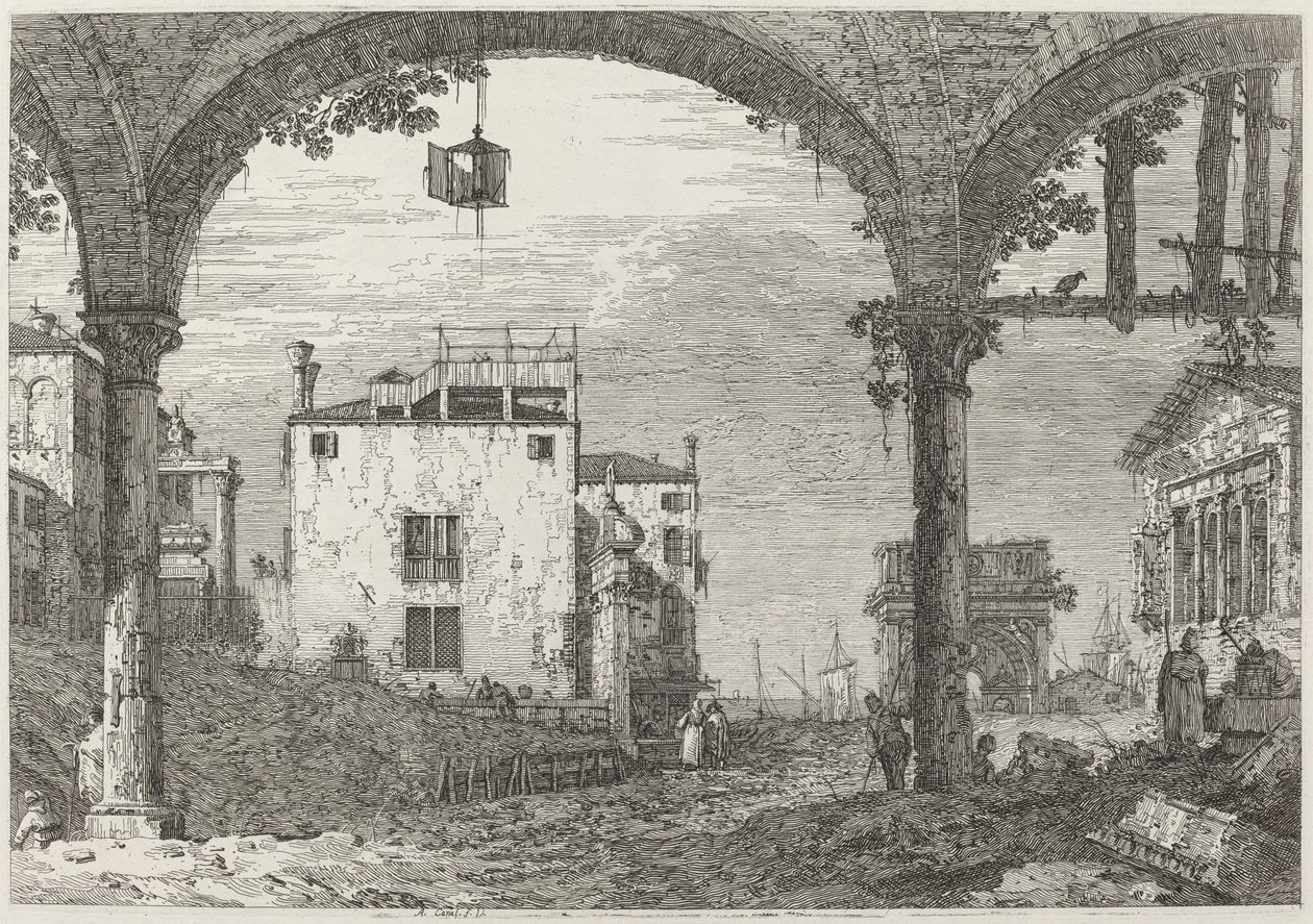 El Pórtico con la Linterna, c. 1735-1746 de Canaletto