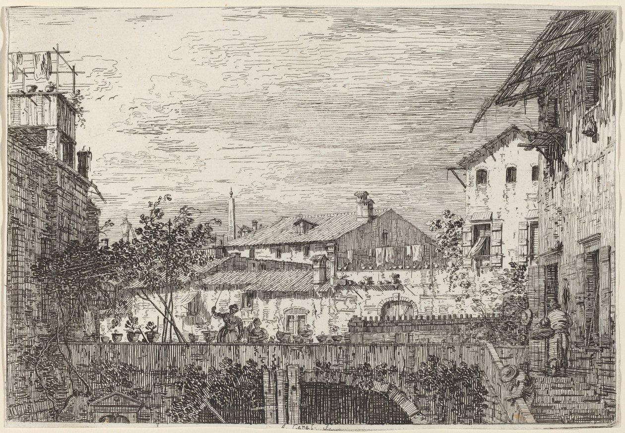 La terraza, c. 1735-1746 de Canaletto
