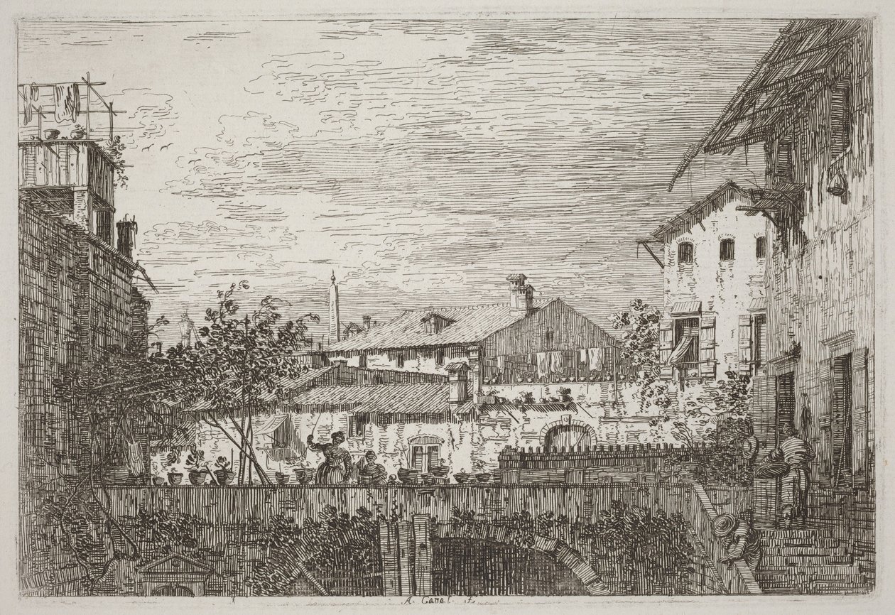La terraza [abajo a la derecha] de Canaletto