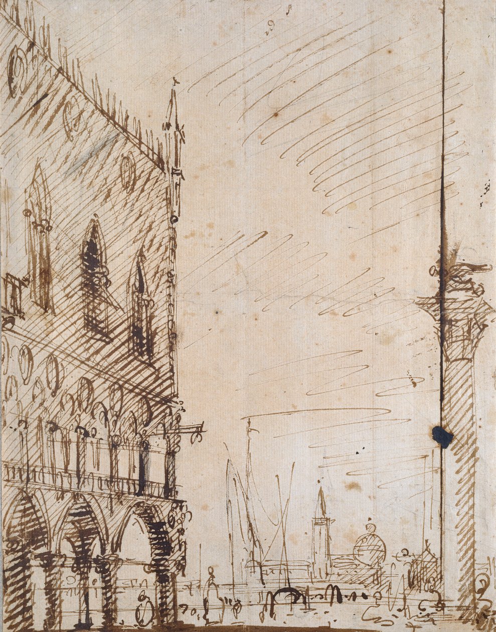 Venecia: El Ángulo Suroeste del Palacio Ducal, principios del siglo XVIII de Canaletto