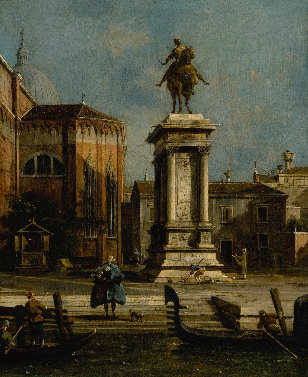 Vista de la estatua ecuestre de Bartolomeo Colleoni de Canaletto