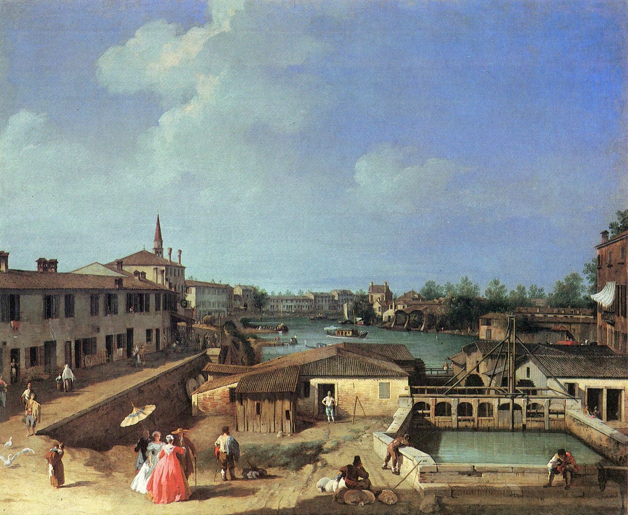 Vista de los molinos de Dolo en el Brenta de Canaletto