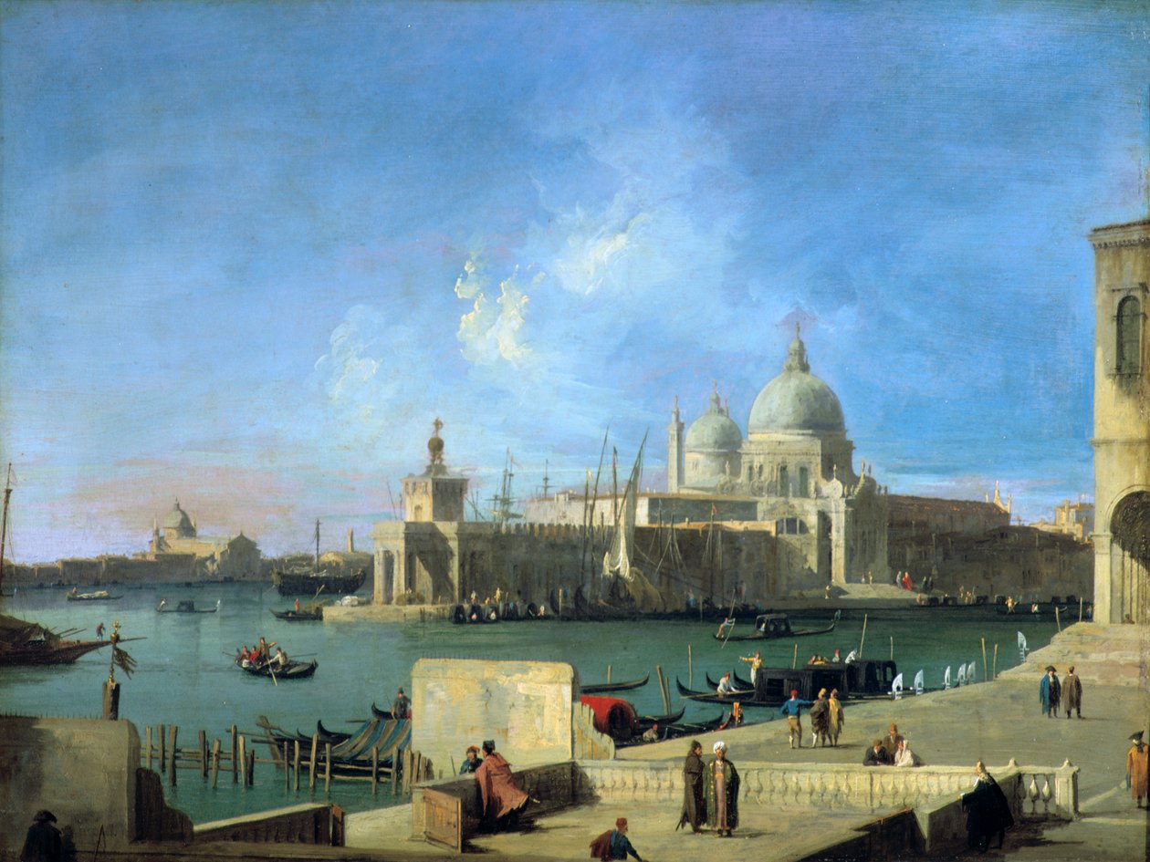 Vista de la Salute desde la entrada del Gran Canal, Venecia, c1727-1728 de Giovanni Antonio Canal