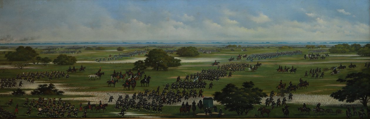 Marcha del Ejército Argentino a tomar posiciones para el ataque a Curupayti el 22/09/1866 de Candido Lopez