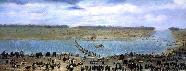El cruce del río Santa Lucía, Uruguay de Candido Lopez