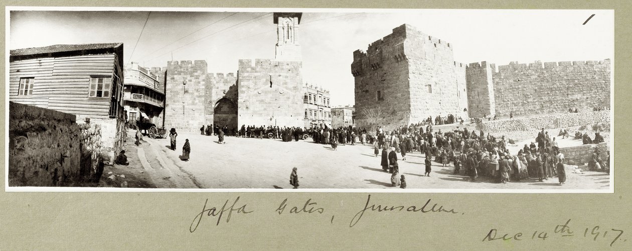 Puertas de Jaffa, Jerusalén, 14 de diciembre de 1917 de Capt. Arthur Rhodes