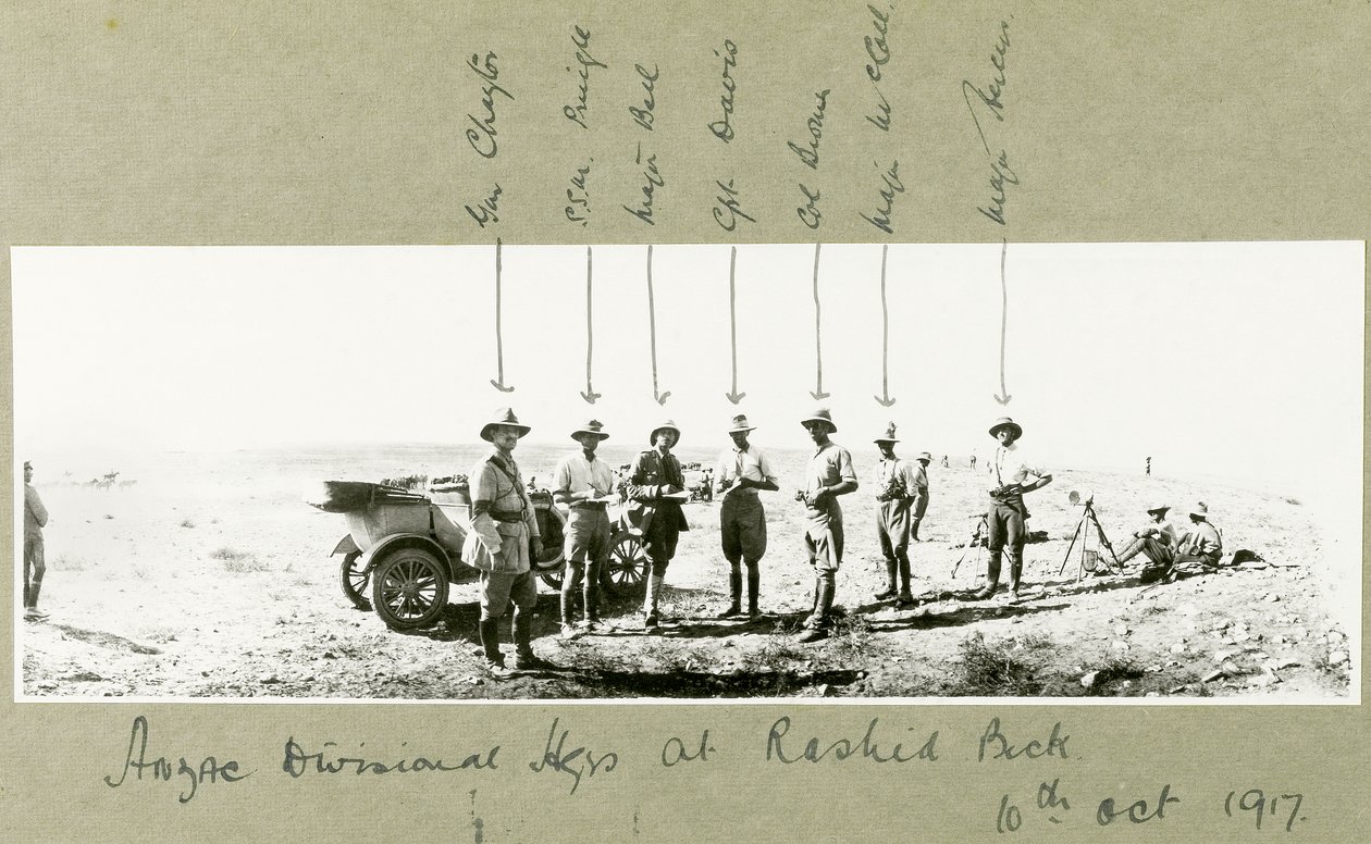 Cuartel General de la División ANZAC en Rashid Beck, octubre de 1917 de Capt. Arthur Rhodes