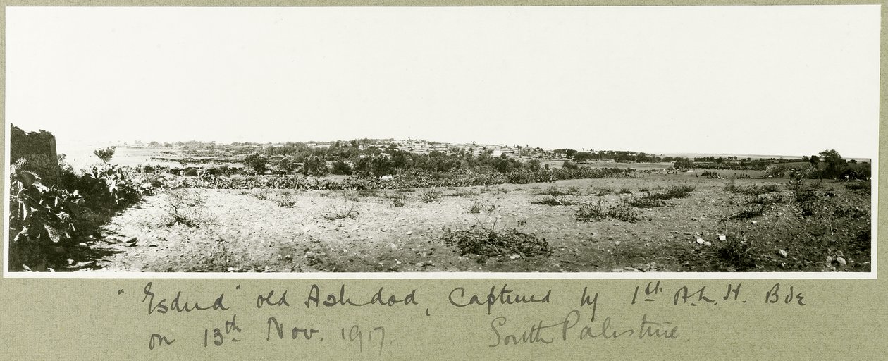Esdud, antiguo Ashdod, capturado por la 1ª Brigada A.L.H. el 13 de noviembre de 1917 de Capt. Arthur Rhodes