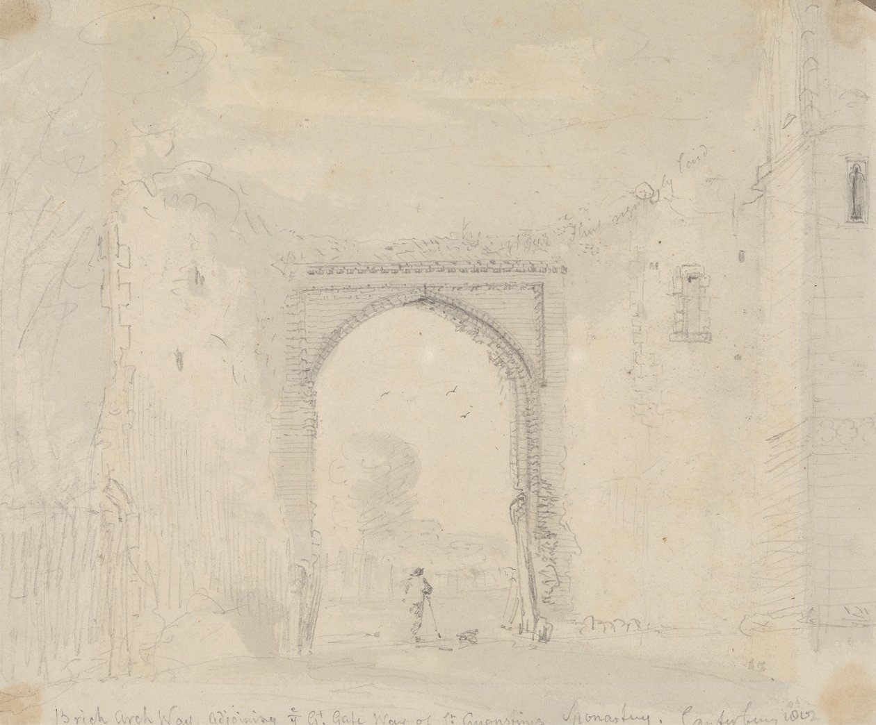 Arco de ladrillo adosado a la Gran Puerta del Monasterio de San Agustín, Canterbury de Capt. Thomas Hastings