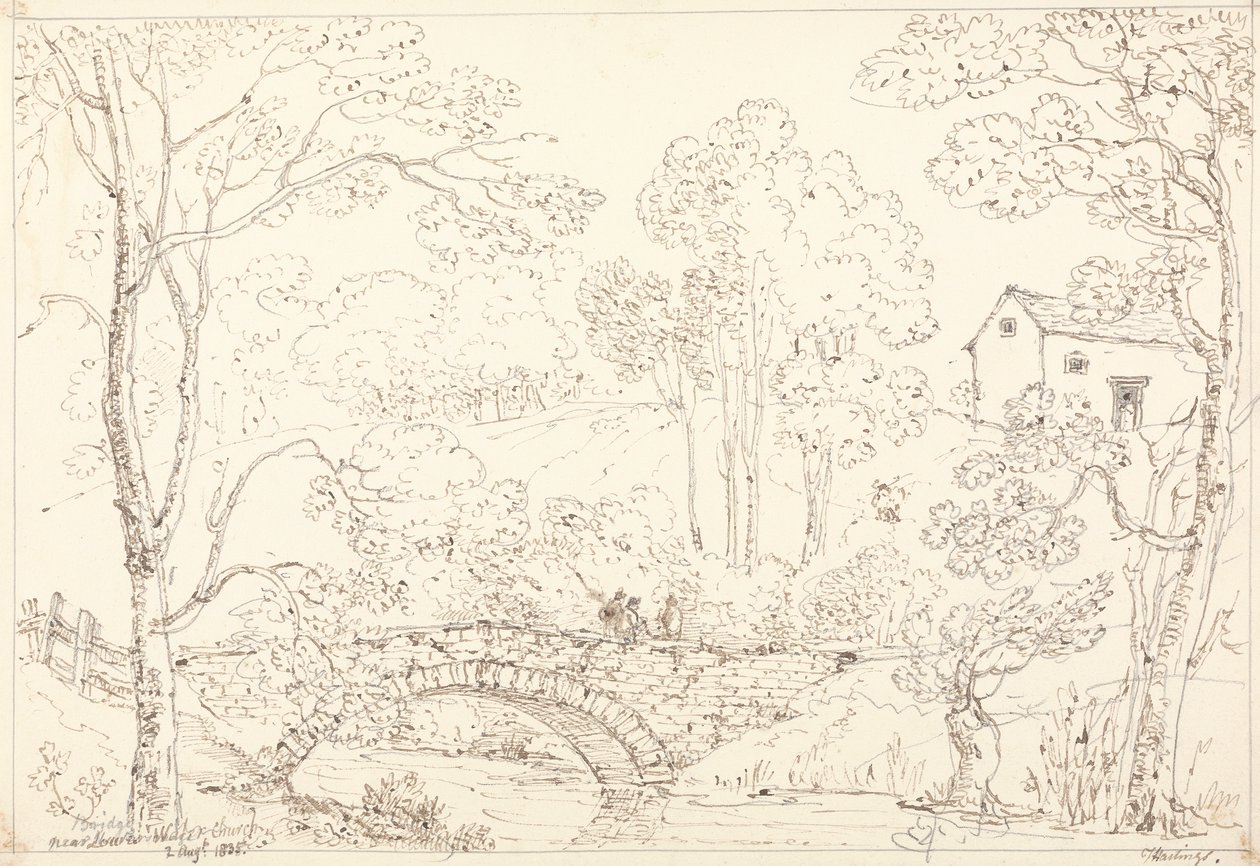 Puente cerca de la iglesia de Loweswater, 2 de agosto de 1835 de Capt. Thomas Hastings