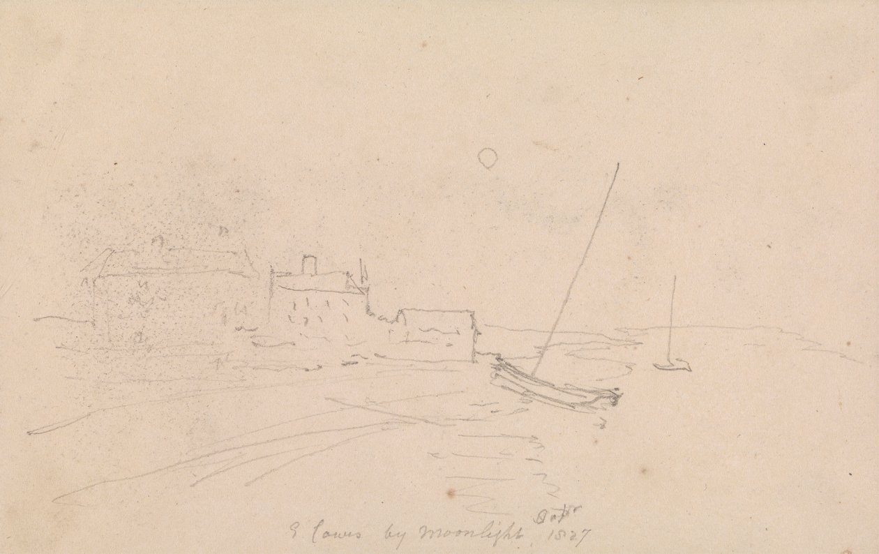 East Cowes a la luz de la luna, septiembre de 1827 de Capt. Thomas Hastings