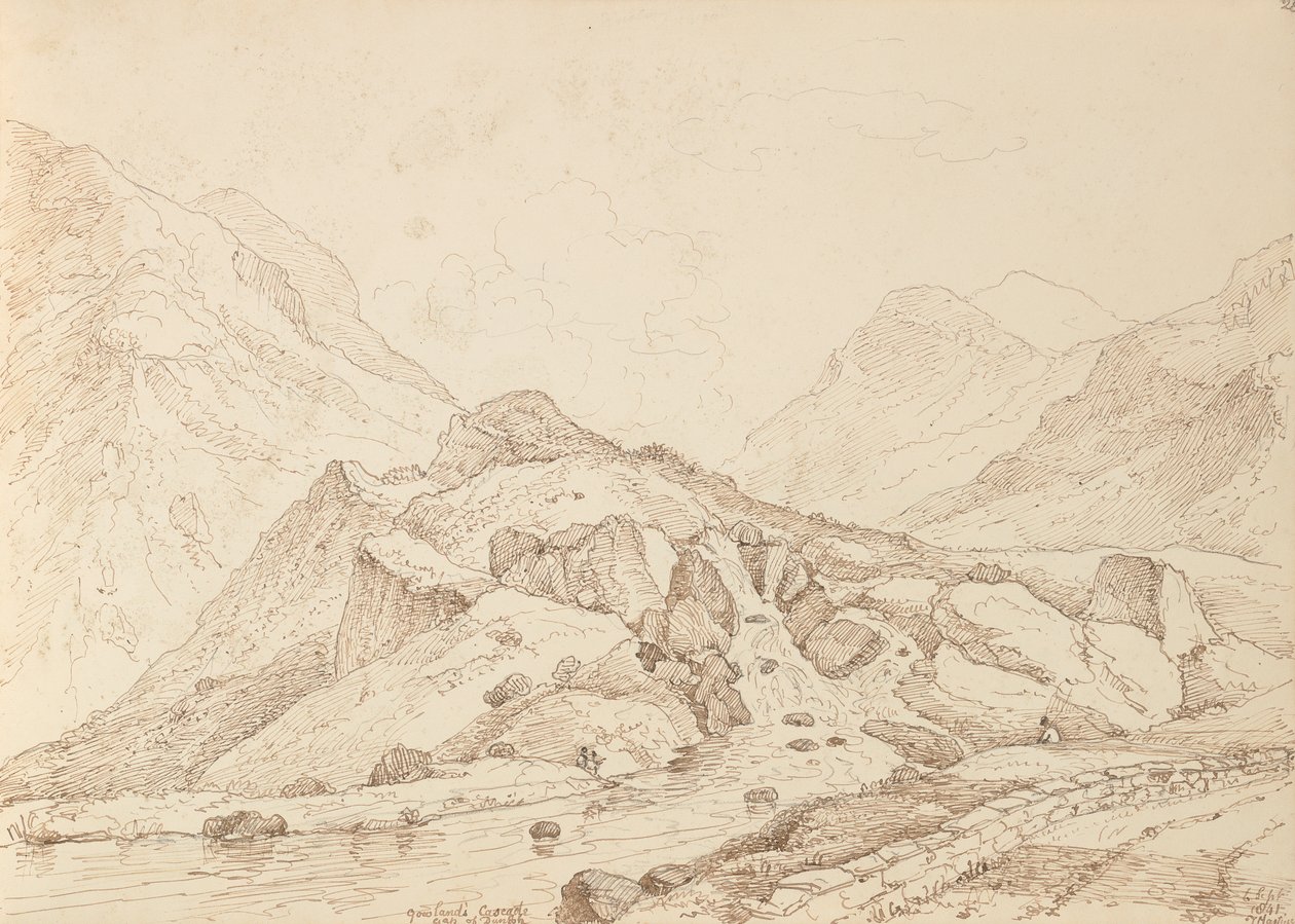 Cascada de Gowland, Gap of Dunloh, 6 de septiembre de 1841 de Capt. Thomas Hastings