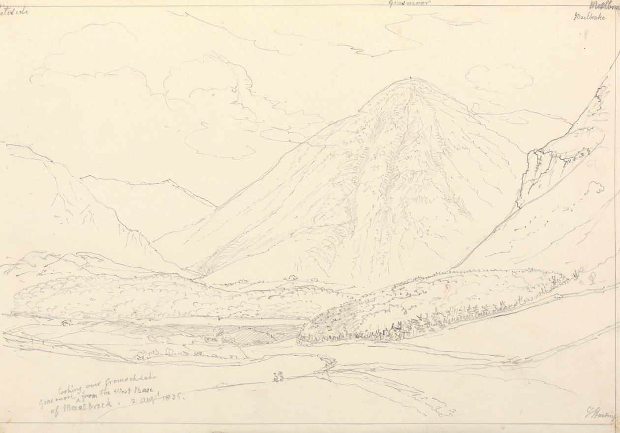 Grasmoor desde la base oeste de Mellbreak, 2 de agosto de 1835 de Capt. Thomas Hastings