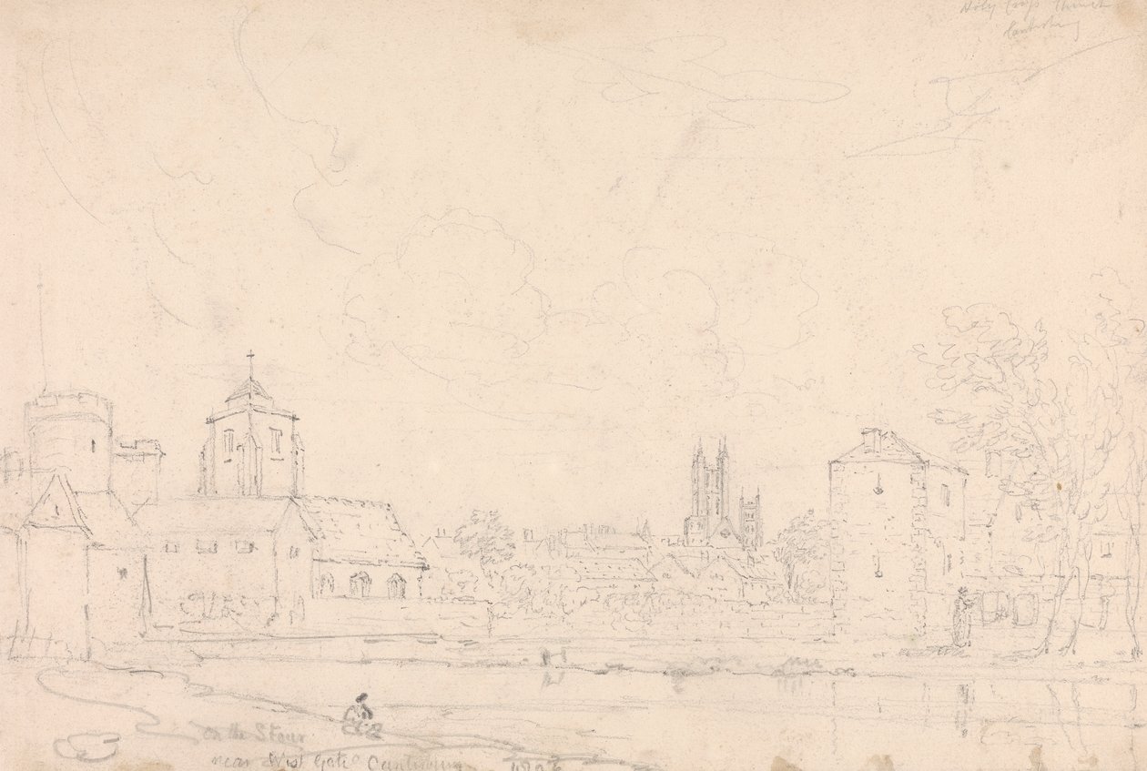 En el Stour, cerca de West Gate, Canterbury de Capt. Thomas Hastings