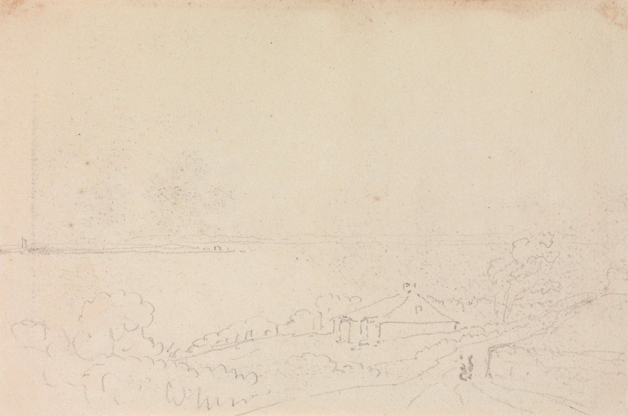 Boceto de una cabaña cerca de la costa de Capt. Thomas Hastings