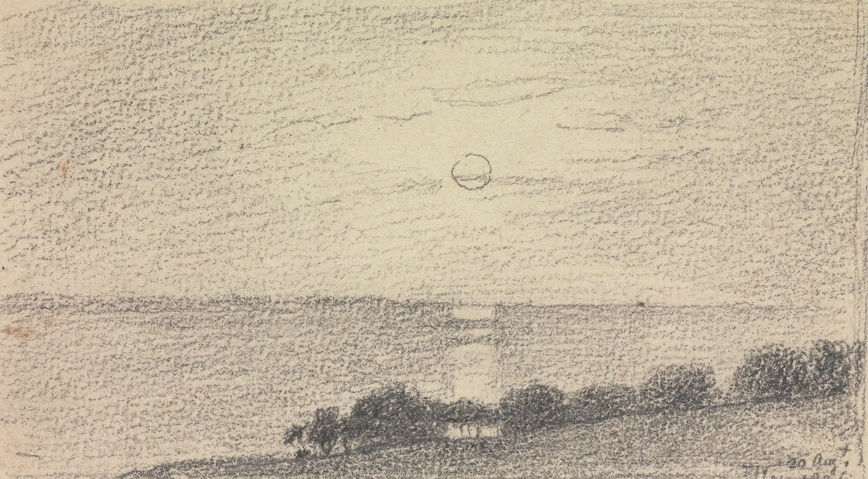 Bosquejo de un sol bajo sobre el mar, 20 de agosto de 1826 de Capt. Thomas Hastings