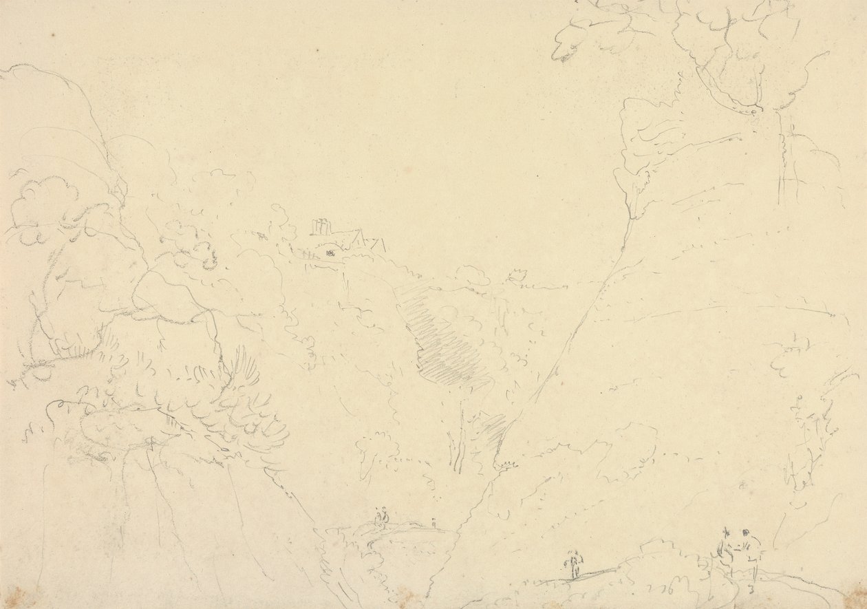 Croquis de un camino en un barranco de Capt. Thomas Hastings