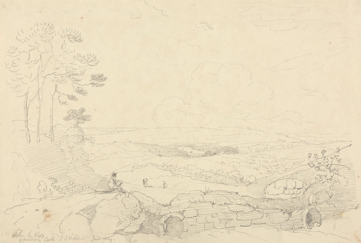 Dentro de las murallas del castillo de Carisbrooke, Isla de Wight, junio de 1829 de Capt. Thomas Hastings